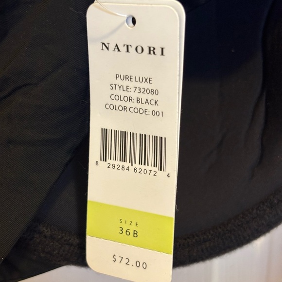 Natori Pure Luxe Elegant Black Bra with Lace Straps - Picture 4 of 4